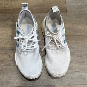 Adidas White and Blue Casual Sneakers